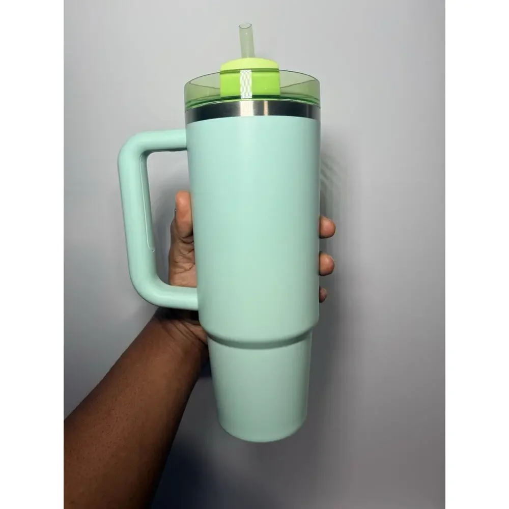 Stanley X Starbucks Mexico Exclusive APRICOT GREEN 30oz Quencher Tumbler BNWT - Picture 4 of 6